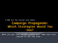 Page 1: Campaign Propaganda: Which Strategies Would You Use?